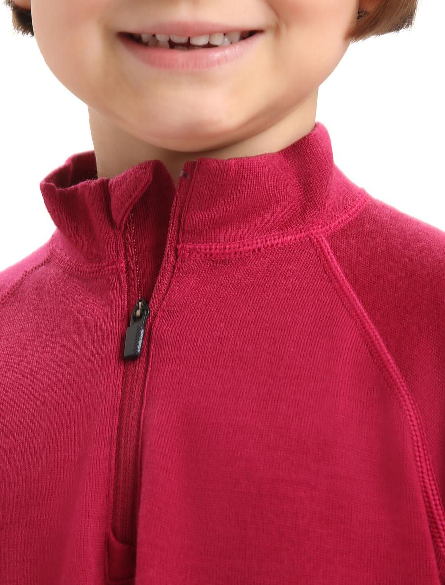 Cherry Kids' Icebreaker Merino 260 Tech Half Zip Thermal Top Long Sleeve | USA 1939SGLO